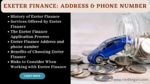 Exeter Finance: the Auto Finance Company, address and phone number