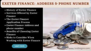 Exeter Finance: the Auto Finance Company, address and phone number