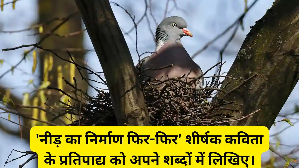 'नीड़ का निर्माण फिर-फिर' शीर्षक कविता के प्रतिपाद्य को अपने शब्दों में लिखिए।