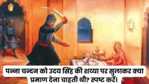 पन्ना चन्दन को उदय सिंह की शय्या पर सुलाकर क्या प्रमाण देना चाहती थी? स्पष्ट करें। 