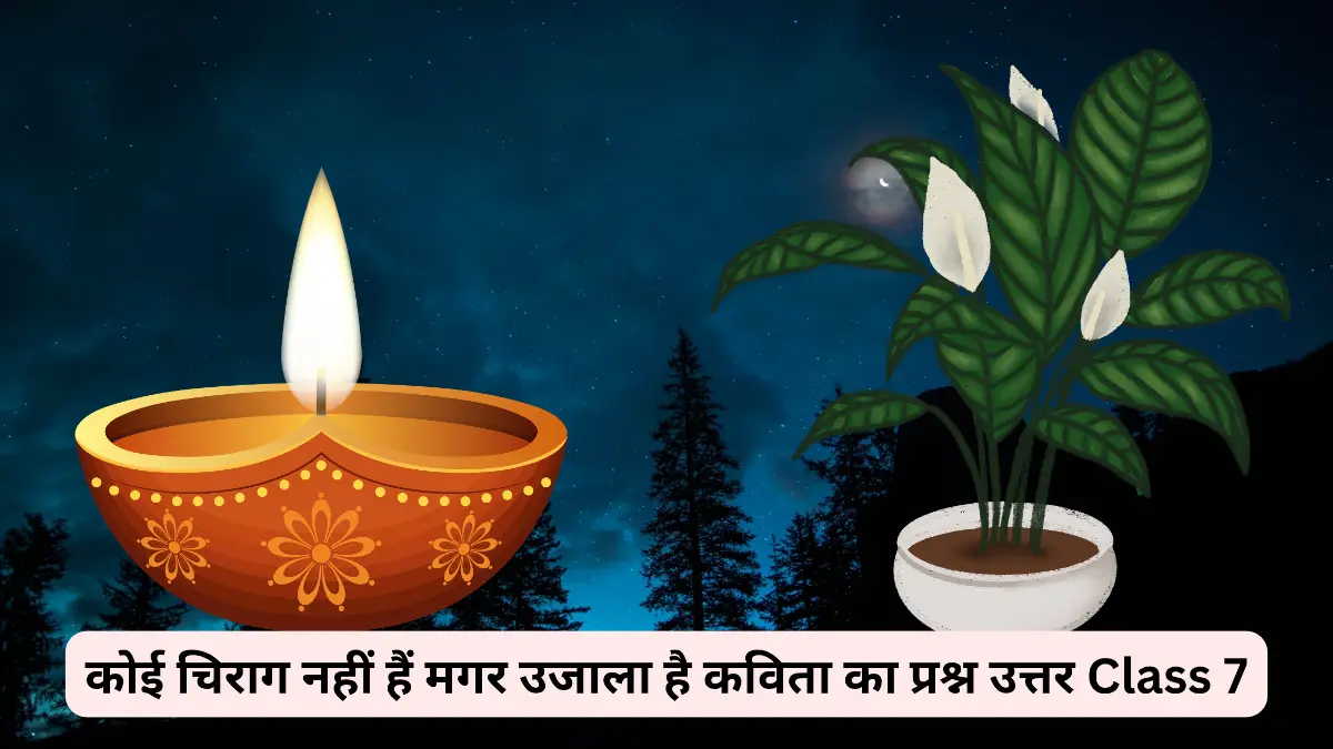 कोई चिराग नहीं हैं मगर उजाला है कविता का प्रश्न उत्तर Class 7 ॥ Koi Chirag Nahi Hai Magar Ujala Hai Question Answer Class 7