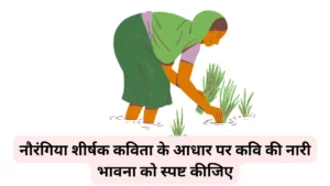 नौरंगिया शीर्षक कविता के आधार पर कवि की नारी भावना को स्पष्ट कीजिए।